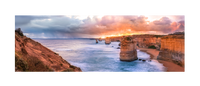 Shaun Trainer Fine Art Landscape Photography Prints. the twelve apostles sunset with a storm on the horizon.